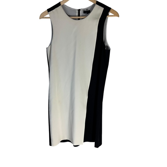 Theory Randla Women's Black/White Color Block Fountain Stretch Shift Dress Sz 6 - Picture 2 of 7